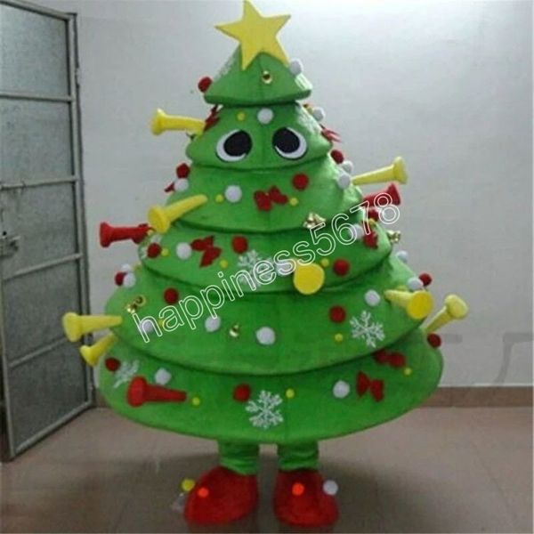 green christmas tree mascot costume customization theme fancy dress ad apparel festival dress, Red;yellow