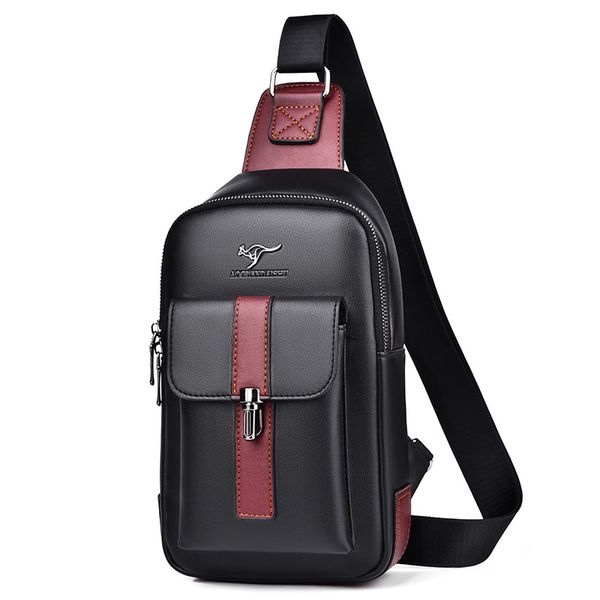 Factory outlet mens shoulder bags 2 colors outdoor sports casual leather backpack business color matching men chest bag multifunctional buckle handbag, Black
Factory outlet mens shoulder bags 2 colors outdoor sports casual leather backpack business color matching men chest bag multifunctional buckle handbag, Black