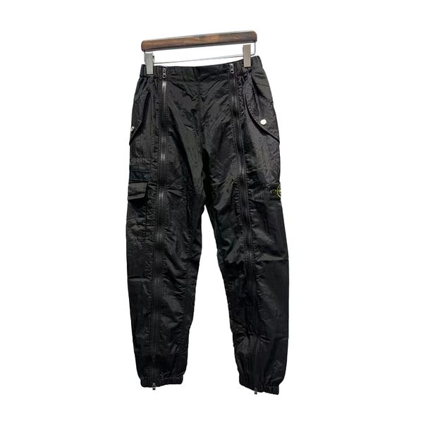 

2023 High-quality Fashion Pleated Functional Metal Nylon Trousers Men's Lightweight Overalls PJ031, Blue pj031