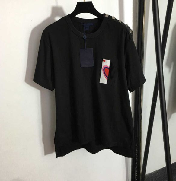 designer t shirt women new pure cotton fabric round neck embroidery patch decoration letters shoulder buttons loose short-sleeved t-shirt fa, White
designer t shirt women new pure cotton fabric round neck embroidery patch decoration letters shoulder buttons loose short-sleeved t-shirt fa, White