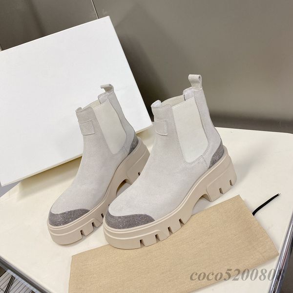 women ankle boots natural cow suede boots mid heels string bead chelsea boots flat platform designer party dress booties woman, Black;white
women ankle boots natural cow suede boots mid heels string bead chelsea boots flat platform designer party dress booties woman, Black;white