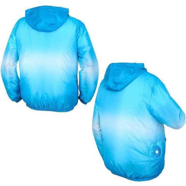 summer cooling air conditioning clothing charging gradient color sunscreen outdoor travel with fans, Black;white
summer cooling air conditioning clothing charging gradient color sunscreen outdoor travel with fans, Black;white