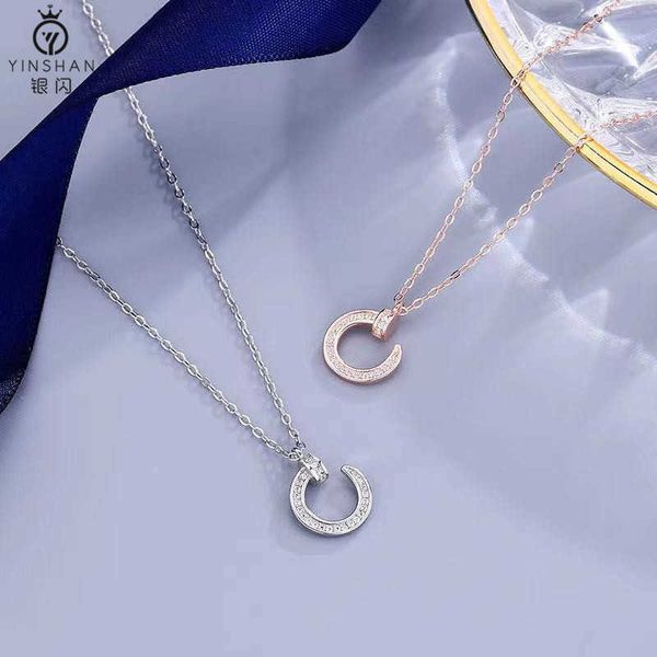 high-quality s925 silver chain network red live broadcast necklace nail inlaid stone clavicle women's versatile neckchain, Black
high-quality s925 silver chain network red live broadcast necklace nail inlaid stone clavicle women's versatile neckchain, Black