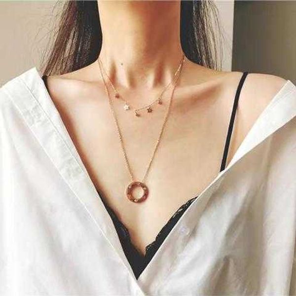 high-quality female c card 2023 collar chain classic titanium steel fashion high grade new light luxury full sky star necklace ring, Silver
high-quality female c card 2023 collar chain classic titanium steel fashion high grade new light luxury full sky star necklace ring, Silver