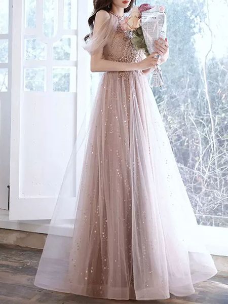 stunning prom dresses halter sleeveless zipper back tulle with major beading sequins evening gowns, Black
stunning prom dresses halter sleeveless zipper back tulle with major beading sequins evening gowns, Black