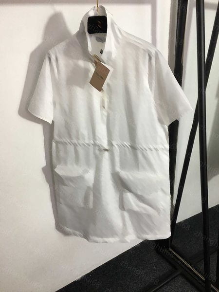 23ss women dress womens designer clothing summer dresses logo letters jacquard drawstring waist half zip standing collar short-sleeved dress, Black;gray
23ss women dress womens designer clothing summer dresses logo letters jacquard drawstring waist half zip standing collar short-sleeved dress, Black;gray