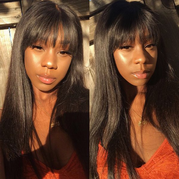 natural wigs remy fringe wig hair brazilian straight human hair wig with bangs 180 200 density full wigs, Black;brown
natural wigs remy fringe wig hair brazilian straight human hair wig with bangs 180 200 density full wigs, Black;brown