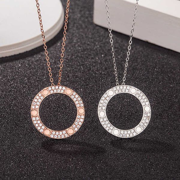 high-quality c card single ring pancake necklace s925 sterling silver plating 18k rose gold fashion brand screw collar chain, Black
high-quality c card single ring pancake necklace s925 sterling silver plating 18k rose gold fashion brand screw collar chain, Black