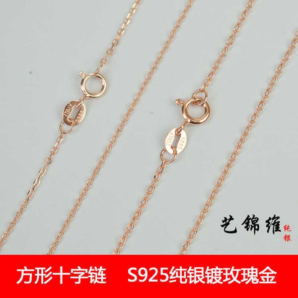 high-quality s925 silver plated rose gold square cross chain fine necklace female clavicle c card matching batch flower, Black
high-quality s925 silver plated rose gold square cross chain fine necklace female clavicle c card matching batch flower, Black