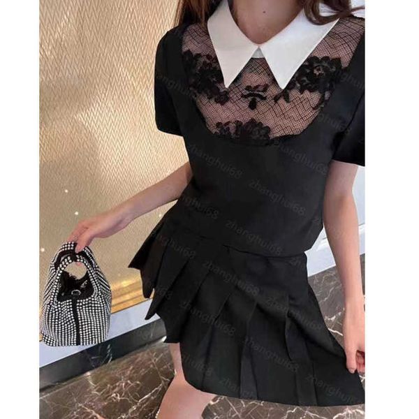 23ss women shirt womens designer clothing high neck blouse flocking logo lace splicing shoulder matching color lapel short-sleeved shirt wom, White
23ss women shirt womens designer clothing high neck blouse flocking logo lace splicing shoulder matching color lapel short-sleeved shirt wom, White