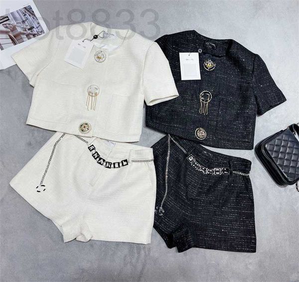 women's tracksuits designer summer new style celebrity diamond button with waist chain shorts fashion set for women ei6e, Gray
women's tracksuits designer summer new style celebrity diamond button with waist chain shorts fashion set for women ei6e, Gray