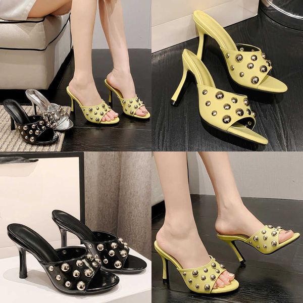 summer slippers fashion peep toe ladies high heels shoes designer luxury female metal rivet women pumps slides sandals 230511, Black
summer slippers fashion peep toe ladies high heels shoes designer luxury female metal rivet women pumps slides sandals 230511, Black