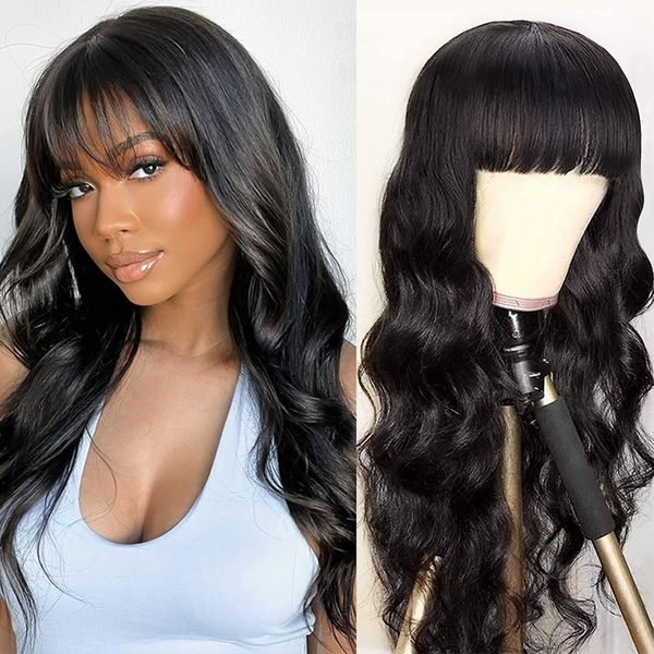 body wave wig with bangs brown human hair wigs for women glueless wig ready to wear brazilian human hair wigs, Black;brown
body wave wig with bangs brown human hair wigs for women glueless wig ready to wear brazilian human hair wigs, Black;brown