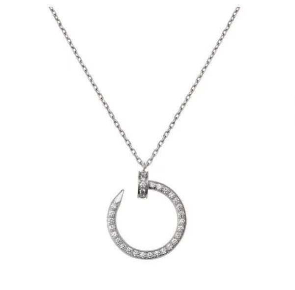 original designer nail necklace women's net red 18k gold plated same style simple student temperament ins cool collar chain with logo, Silver
original designer nail necklace women's net red 18k gold plated same style simple student temperament ins cool collar chain with logo, Silver