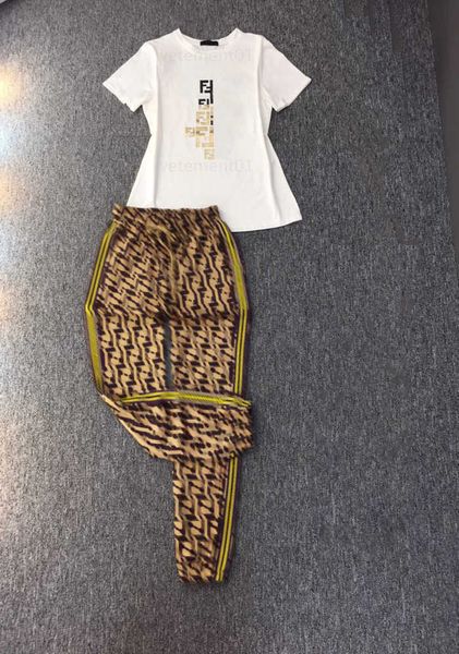 women tshirt two piece set designers tracksuits suit double f monogram decoration casual round neck t-shirt slim pants designer clothing wom, White
women tshirt two piece set designers tracksuits suit double f monogram decoration casual round neck t-shirt slim pants designer clothing wom, White
