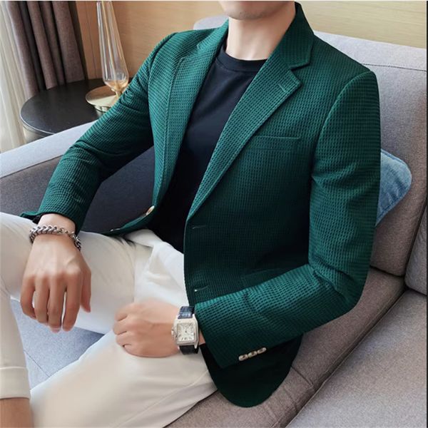 men's suits 2023 quality autumn winter solid waffle corduroy thick blazer jacket men clothing slim fit long sleeve suit coats plus size, White;black
men's suits 2023 quality autumn winter solid waffle corduroy thick blazer jacket men clothing slim fit long sleeve suit coats plus size, White;black