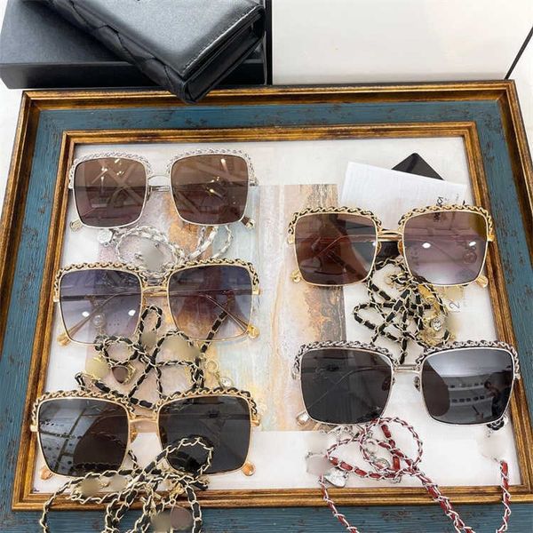 xiaoxiangjia's personalized woven leather box eye for women's net red the same type of chain sunglasses ch2206, White;black
xiaoxiangjia's personalized woven leather box eye for women's net red the same type of chain sunglasses ch2206, White;black
