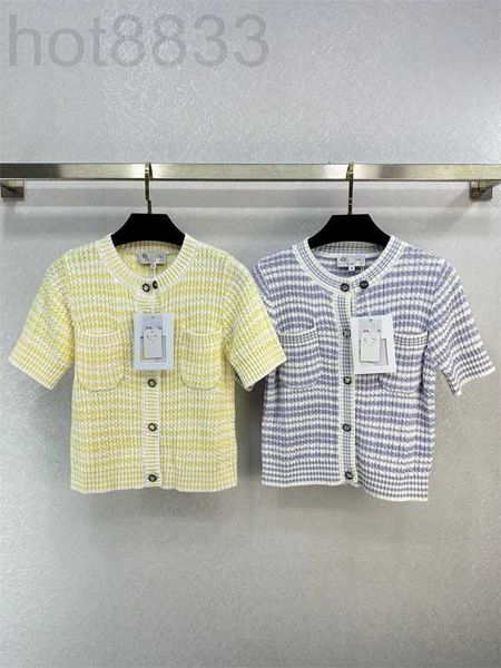 women's knits & tees designer summer new style elegant versatile stripe contrast round neck short sleeve knitted shirt for women csrw, White
women's knits & tees designer summer new style elegant versatile stripe contrast round neck short sleeve knitted shirt for women csrw, White