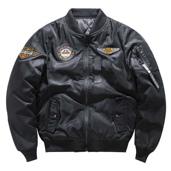 men's casual jacket autumn and winter double-sided cotton jacket ma1 pilot fashion brand overalls heavy duty baseball jacket, Black;brown
men's casual jacket autumn and winter double-sided cotton jacket ma1 pilot fashion brand overalls heavy duty baseball jacket, Black;brown