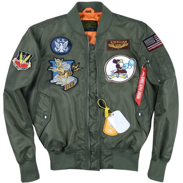 alpha martin pilot jacket spring and autumn thin american loose large men's and women's jackets, Black;brown
alpha martin pilot jacket spring and autumn thin american loose large men's and women's jackets, Black;brown