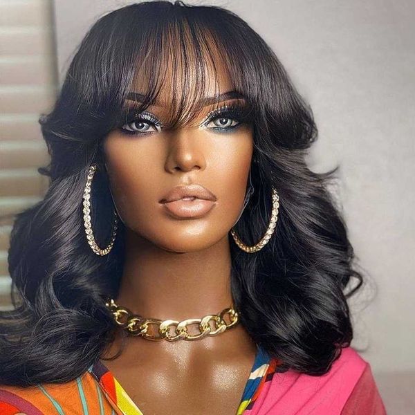nxy hair wigs short bob wig with bangs body wave human guleless elastic band for black women 230619
nxy hair wigs short bob wig with bangs body wave human guleless elastic band for black women 230619