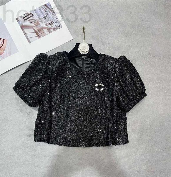 women's t-shirt designer summer new style celebrity temperament heavy industry sequins paired with breast pin short sleeve rr53, White
women's t-shirt designer summer new style celebrity temperament heavy industry sequins paired with breast pin short sleeve rr53, White
