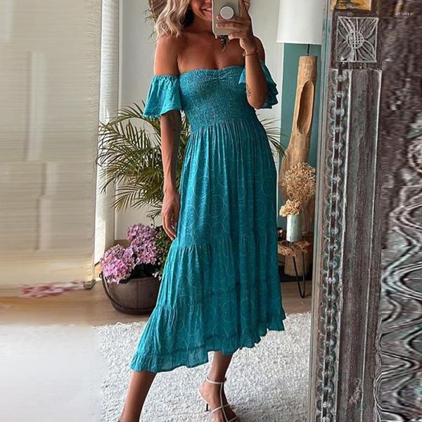 casual dresses holiday boho maxi dress women off shoulder backless flare sleeve floral print high waist party ladies swing vestidos, Black;gray
casual dresses holiday boho maxi dress women off shoulder backless flare sleeve floral print high waist party ladies swing vestidos, Black;gray
