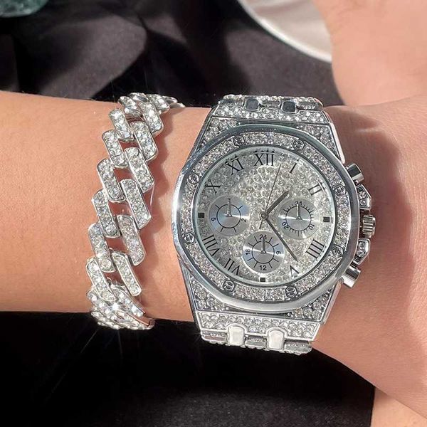 watches iced out bling women men with bracelet ladies luxury rhinestone quartz watch women's crystal relogio feminino 230613, Slivery;golden
watches iced out bling women men with bracelet ladies luxury rhinestone quartz watch women's crystal relogio feminino 230613, Slivery;golden