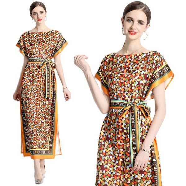 summer print loose casual maxi dress 2023 women's designer short batwing sleeve lace up bow beach long dresses fine elegant vacation ro, Black;gray
summer print loose casual maxi dress 2023 women's designer short batwing sleeve lace up bow beach long dresses fine elegant vacation ro, Black;gray