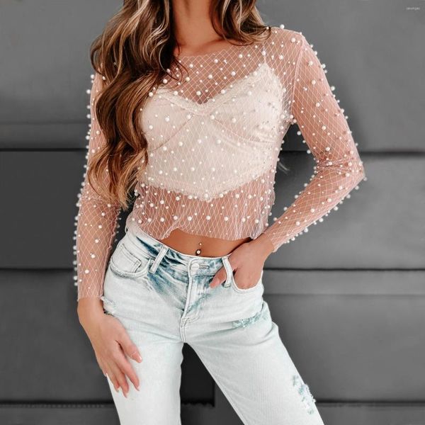 women's t shirts cinessd 2023 -sale clothing beaded mesh lace shirt long-sleeved versatile women, White
women's t shirts cinessd 2023 -sale clothing beaded mesh lace shirt long-sleeved versatile women, White