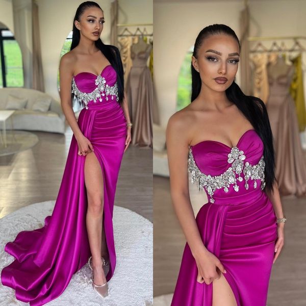 elegant rosy pink prom dresses diamond sweetheart party evening gowns split formal long special occasion dress, Black
elegant rosy pink prom dresses diamond sweetheart party evening gowns split formal long special occasion dress, Black