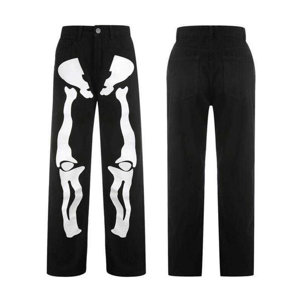 men high waist y2k skeleton print jeans baggy wide leg denim trousers goth harajuku straight pants jogging sweatpants streetwear, Blue
men high waist y2k skeleton print jeans baggy wide leg denim trousers goth harajuku straight pants jogging sweatpants streetwear, Blue