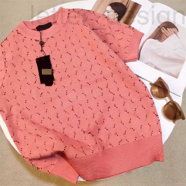 women's knits & tees designer pink short sleeve sweater letter jacquard comfortable soft material mlko, White
women's knits & tees designer pink short sleeve sweater letter jacquard comfortable soft material mlko, White