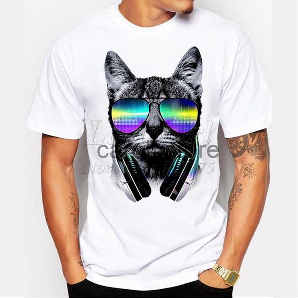 men's t-shirts 2021 fashion short music dj cat printed funny t-shirt men j230619, White;black
men's t-shirts 2021 fashion short music dj cat printed funny t-shirt men j230619, White;black