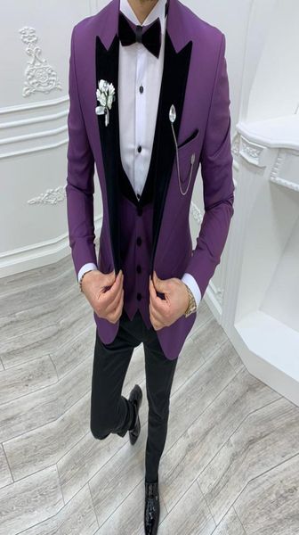 customized groom wedding tuxedos purple 3 pieces slim fit pant suits prom party business suit outfit jacket vest black pants 2445318, Black;gray
customized groom wedding tuxedos purple 3 pieces slim fit pant suits prom party business suit outfit jacket vest black pants 2445318, Black;gray