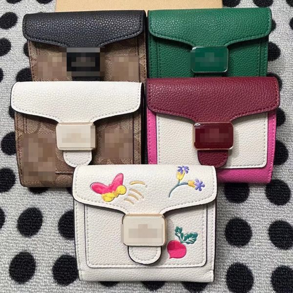 original c7805 c8727 new flap carriage buckle women's short three fold wallet, Red;black
original c7805 c8727 new flap carriage buckle women's short three fold wallet, Red;black