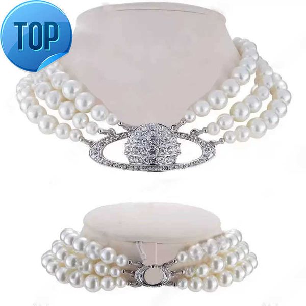 luxury fashionable pearl necklace advanced retro three layer pearl shiny saturn bead pendant, Silver
luxury fashionable pearl necklace advanced retro three layer pearl shiny saturn bead pendant, Silver