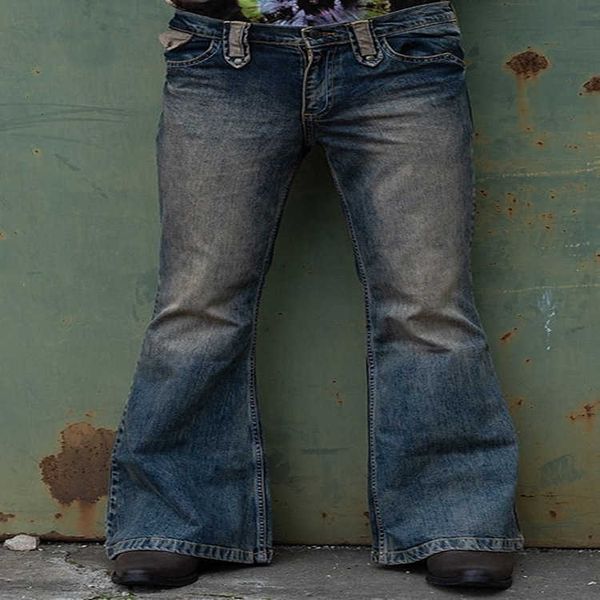 men's trousers luxury designer men's jeans punk men's bell-bottoms high end nostalgic high waist jeans men's trousers, Blue
men's trousers luxury designer men's jeans punk men's bell-bottoms high end nostalgic high waist jeans men's trousers, Blue