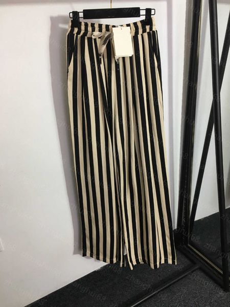 23ss womens designer clothing womens pants color contrast vertical stripe drawstring elastic high-waisted wide-leg pants women clothing, Black;white
23ss womens designer clothing womens pants color contrast vertical stripe drawstring elastic high-waisted wide-leg pants women clothing, Black;white