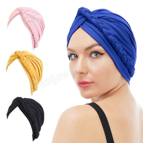 muslim women turban bohemian twist style briaded headwrap women's soild color elastic bandana hijab soft headscarf chemo cap, Blue;gray
muslim women turban bohemian twist style briaded headwrap women's soild color elastic bandana hijab soft headscarf chemo cap, Blue;gray