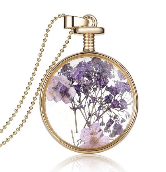 romantic collares purple dry flowers crystal glass pendant necklace long gold chain necklace summer fine jewelry for women gift6235392, Silver
romantic collares purple dry flowers crystal glass pendant necklace long gold chain necklace summer fine jewelry for women gift6235392, Silver