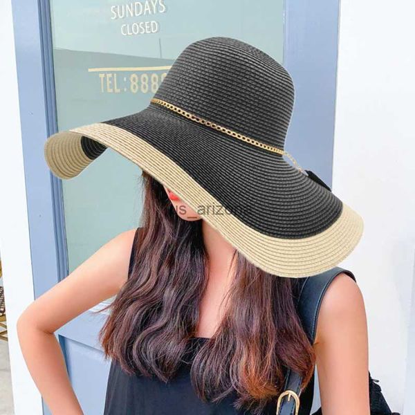 ht3547 summer hat women large wide brim beach hat lady patchwork packable straw hat female fashion anti-uv beach cap panama hat l230620, Blue;gray
ht3547 summer hat women large wide brim beach hat lady patchwork packable straw hat female fashion anti-uv beach cap panama hat l230620, Blue;gray
