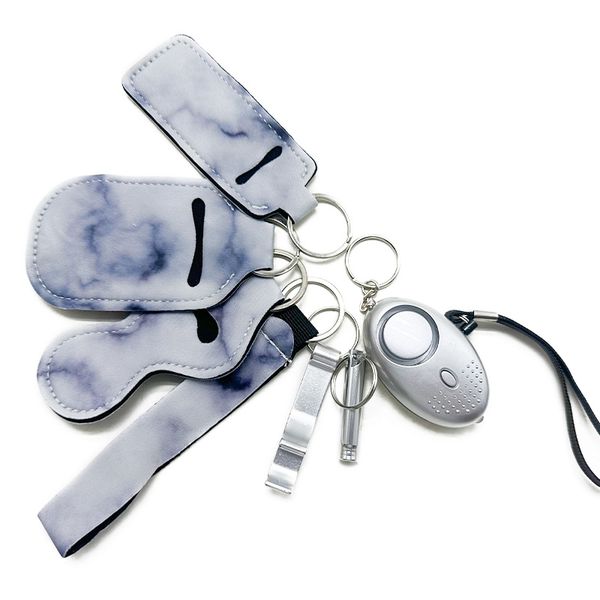 silver 8 color selling self-defence keychain 7-piece wrist strap liquid bottle set alarm whistle opener safety protection keychain
silver 8 color selling self-defence keychain 7-piece wrist strap liquid bottle set alarm whistle opener safety protection keychain