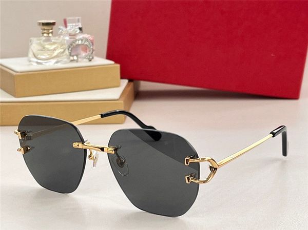 new fashion design sunglasses 0394 k gold frame irregular rimless lenses simple and popular style outdoor uv 400 protection glasses, White;black
new fashion design sunglasses 0394 k gold frame irregular rimless lenses simple and popular style outdoor uv 400 protection glasses, White;black