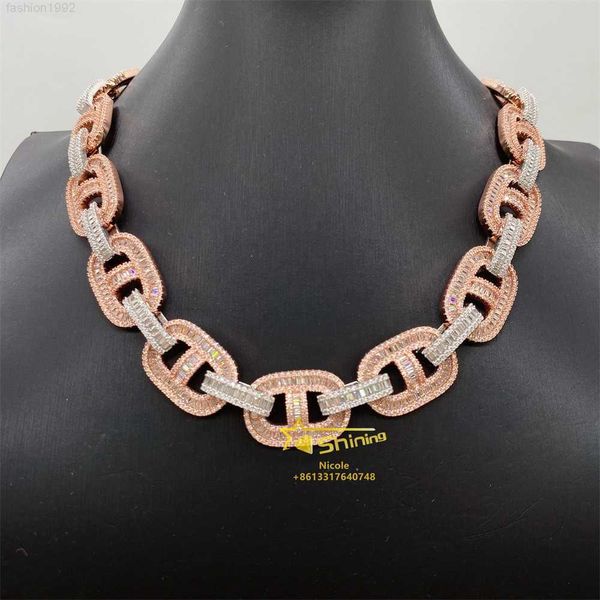 fine jewelry hip hop iced out moissanite diamond baguette custom pink and white mixed color cuban link chains, Silver
fine jewelry hip hop iced out moissanite diamond baguette custom pink and white mixed color cuban link chains, Silver