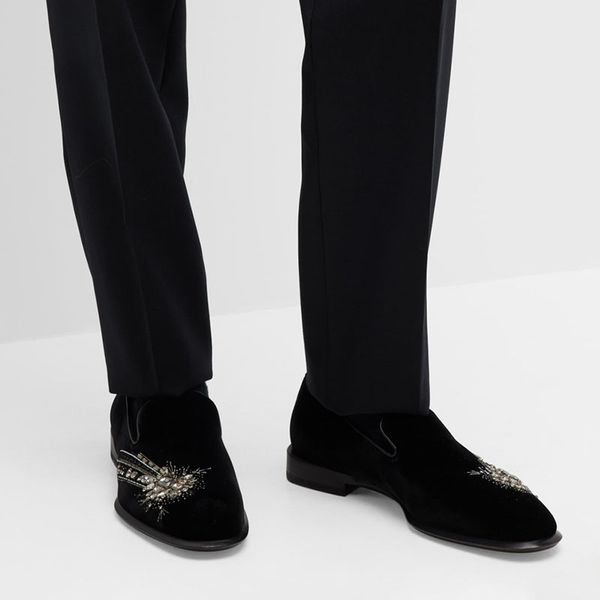 rhinestone inlay handmade embroidery loafers shoes black glitter loafers shoes men runway suede leather party wedding shoes
rhinestone inlay handmade embroidery loafers shoes black glitter loafers shoes men runway suede leather party wedding shoes