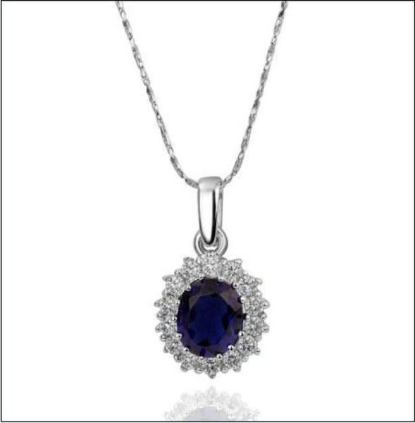 new platinum blue gemstone necklace 18k rgp highend fashion jewelry 10piecelot4837186, Silver
new platinum blue gemstone necklace 18k rgp highend fashion jewelry 10piecelot4837186, Silver