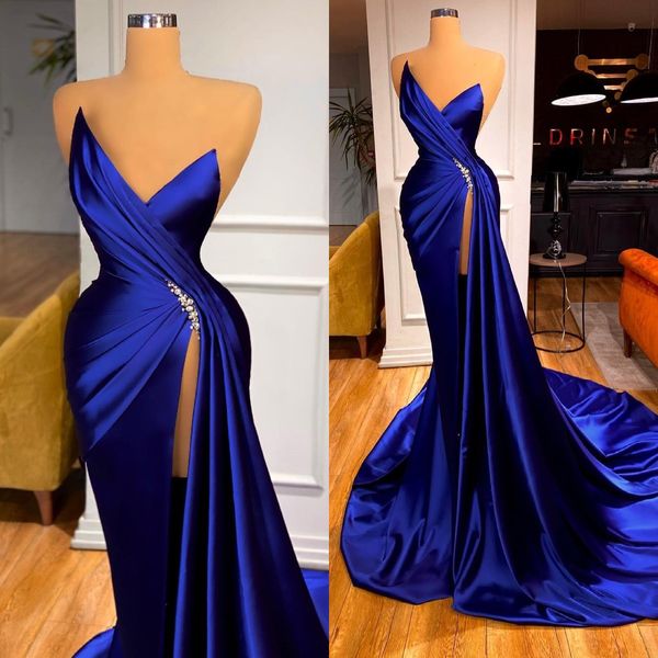 royal blue evening gown v neck slit a line party prom dresses pleats sweep train formal long dress for special occasion, Black;red
royal blue evening gown v neck slit a line party prom dresses pleats sweep train formal long dress for special occasion, Black;red