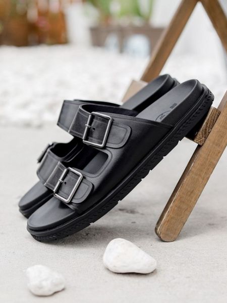 cowhide genuine leather slippers men outside bcukle casual beach shoes thick platform antiskid slides slip on breathable slipper, Black
cowhide genuine leather slippers men outside bcukle casual beach shoes thick platform antiskid slides slip on breathable slipper, Black