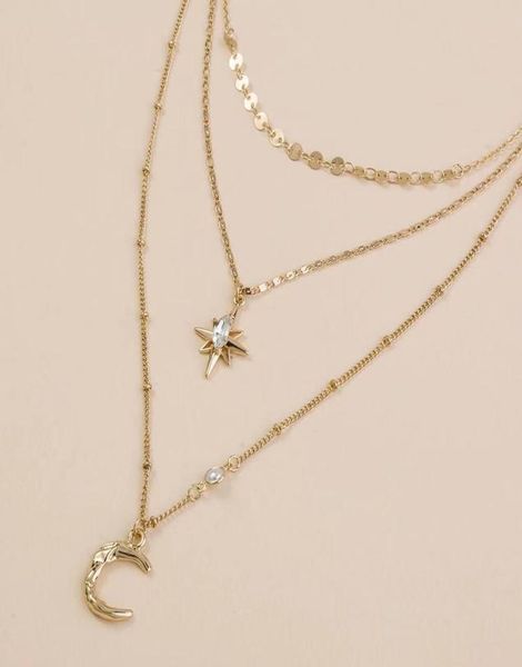 arrival european american fashion street style star moon necklace card neck multilayer copper necklaces jewelry accessories6379046, Silver
arrival european american fashion street style star moon necklace card neck multilayer copper necklaces jewelry accessories6379046, Silver